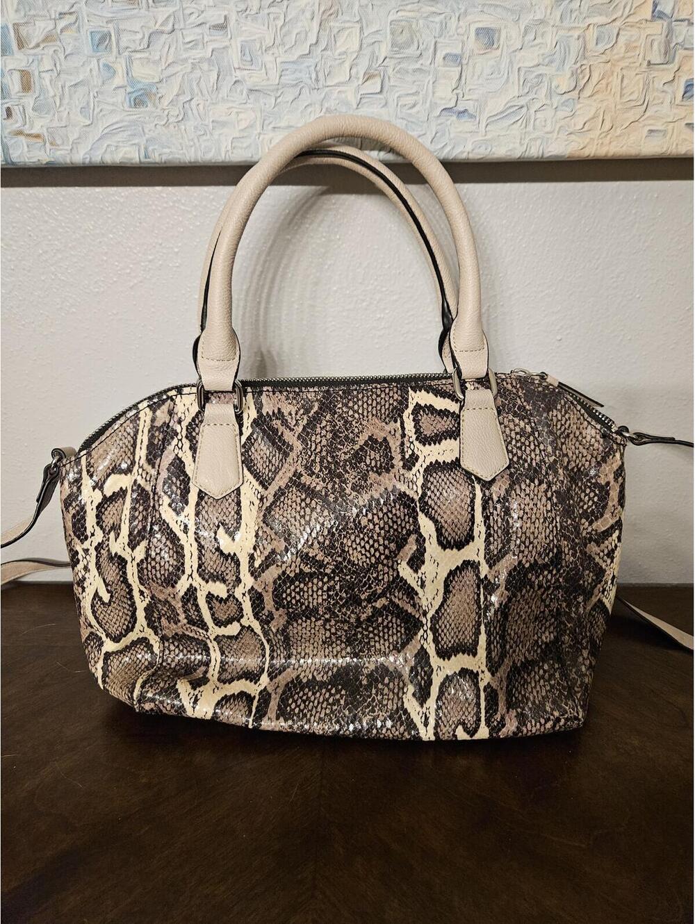 Vera Wang snake skin style satchel - Picture 6 of 9
